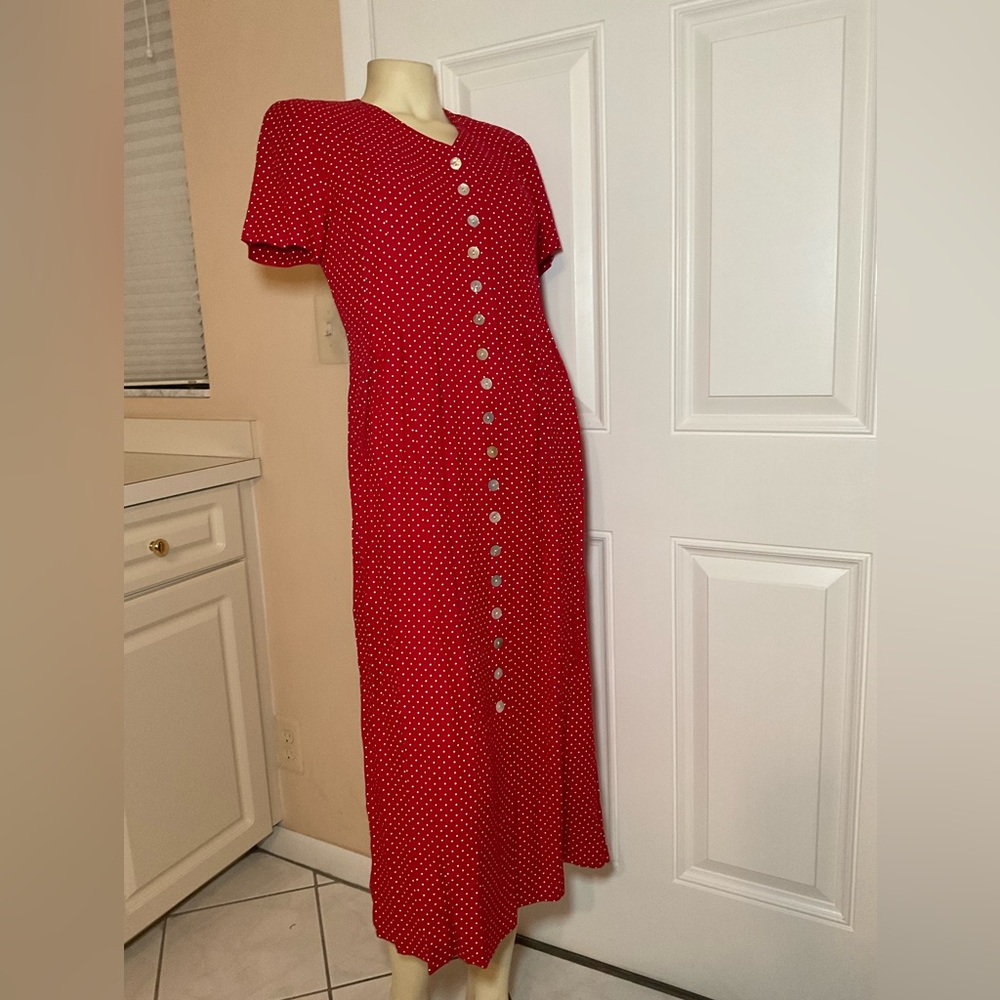 Jessica Howard Size 8P polka dots Red Dress Pretty Woman vintage